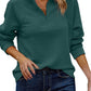 COLLAR ZIP GREEN SWEATSHIRT