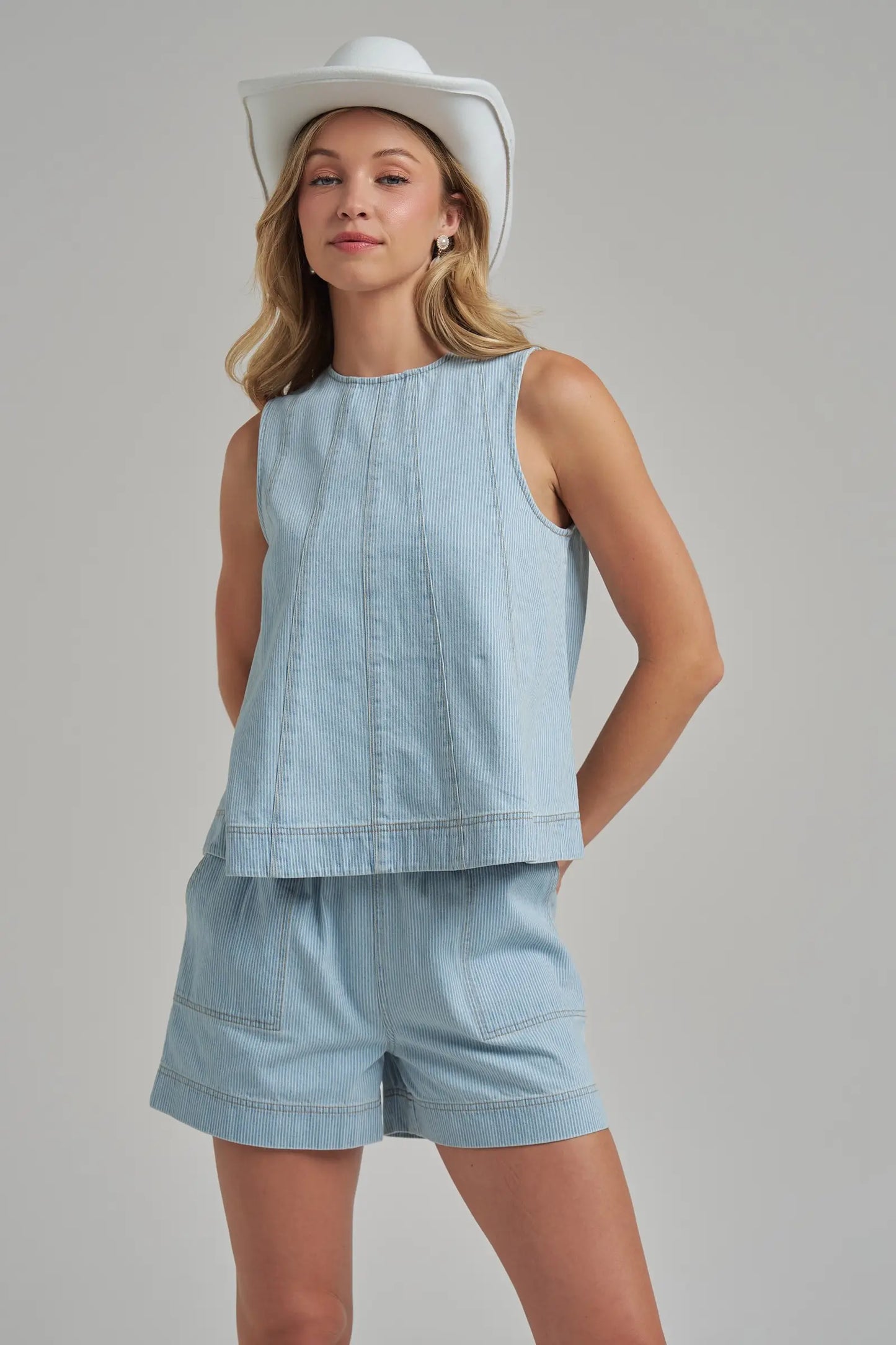 PIN STRIPE DENIM SET