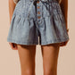 FLARED DRAWSTRING SHORTS