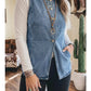 DENIM BUTTONED FRONT SLIT VEST