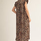 RUFFLED CAP LEOPARD DRESS