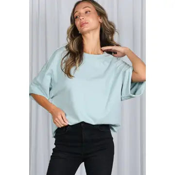 VINTAGE KNIT LIGHT BLUE TOP