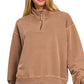 HALF ZIP DARK CAMEL TOP