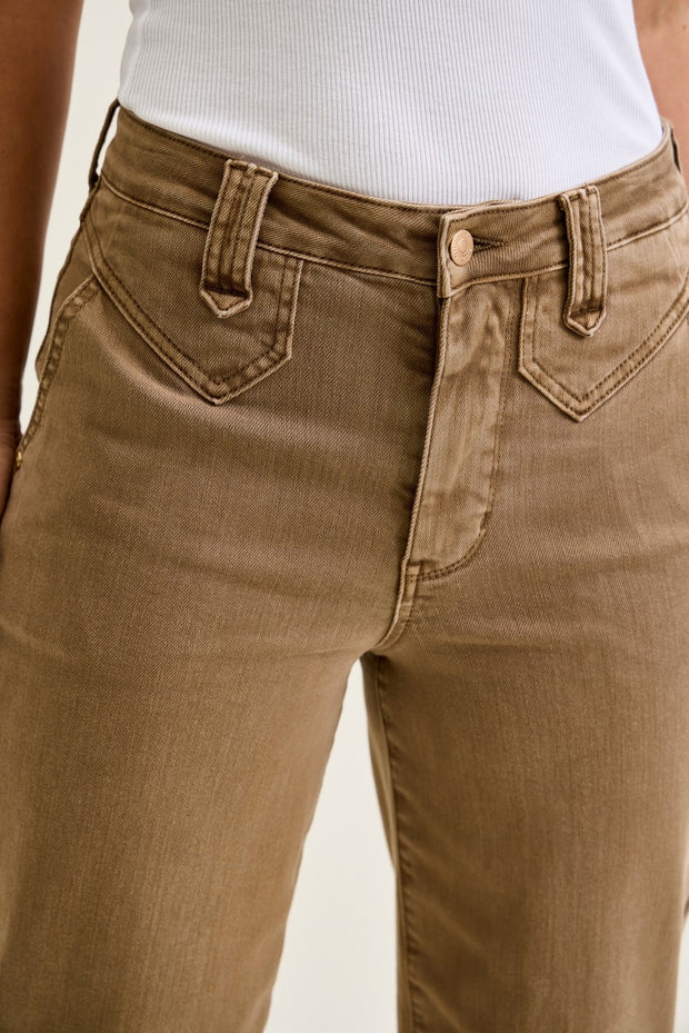 HW ANKLE WIDE GOLDEN BROWN JEAN