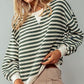 MEADOW OLIVE STRIPED SWEATER