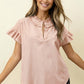 FRILL STRIPE PEACH TOP