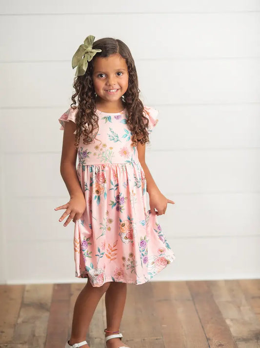 SPRING FLUTTER GIRLS DRESS
