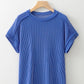 BLUE TEXTURED SS TOP