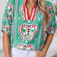 GEO PRINT MULTI COLLAR TOP