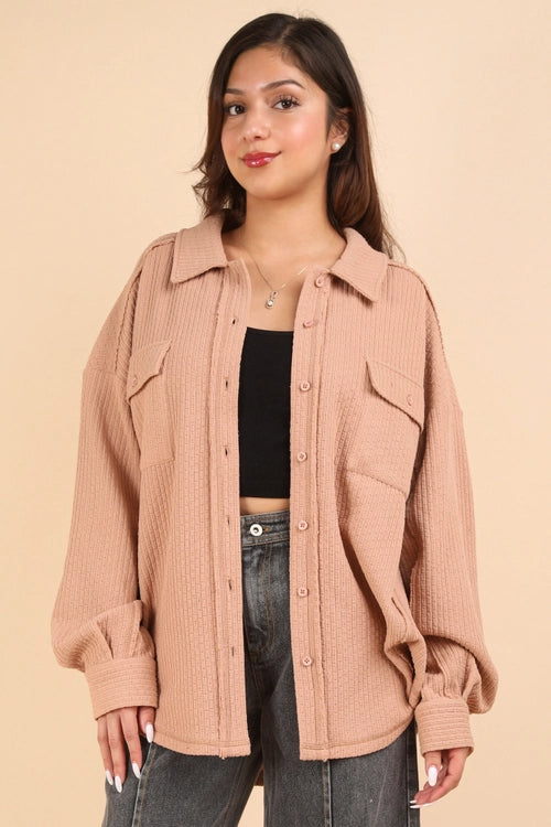 COZY BLUSH SHACKET