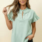 FRILL STRIPE MINT TOP