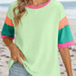 GREEN COLOR BLOCK SS TOP