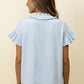 FRILL STRIPE BLUE TOP