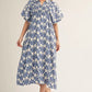 BOHO SMOCKED DENIM DRESS