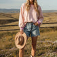 STRIPED MULIT LS CREAM/PINK TOP