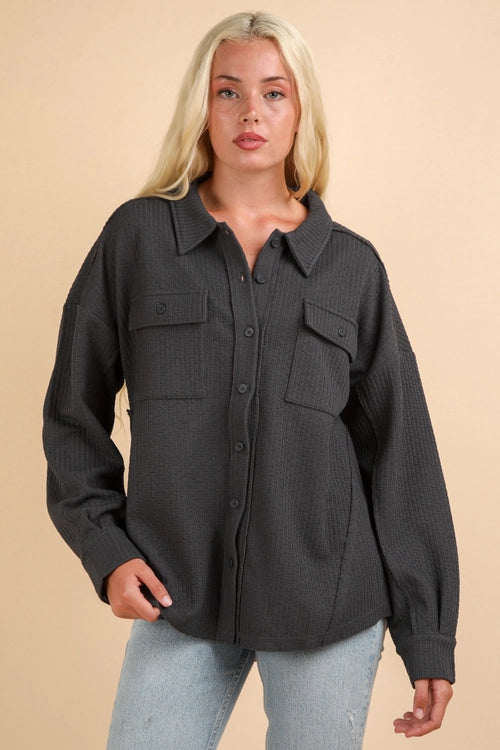 COZY CHARCOAL SHACKET