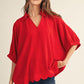 RED SCALLOP TOP