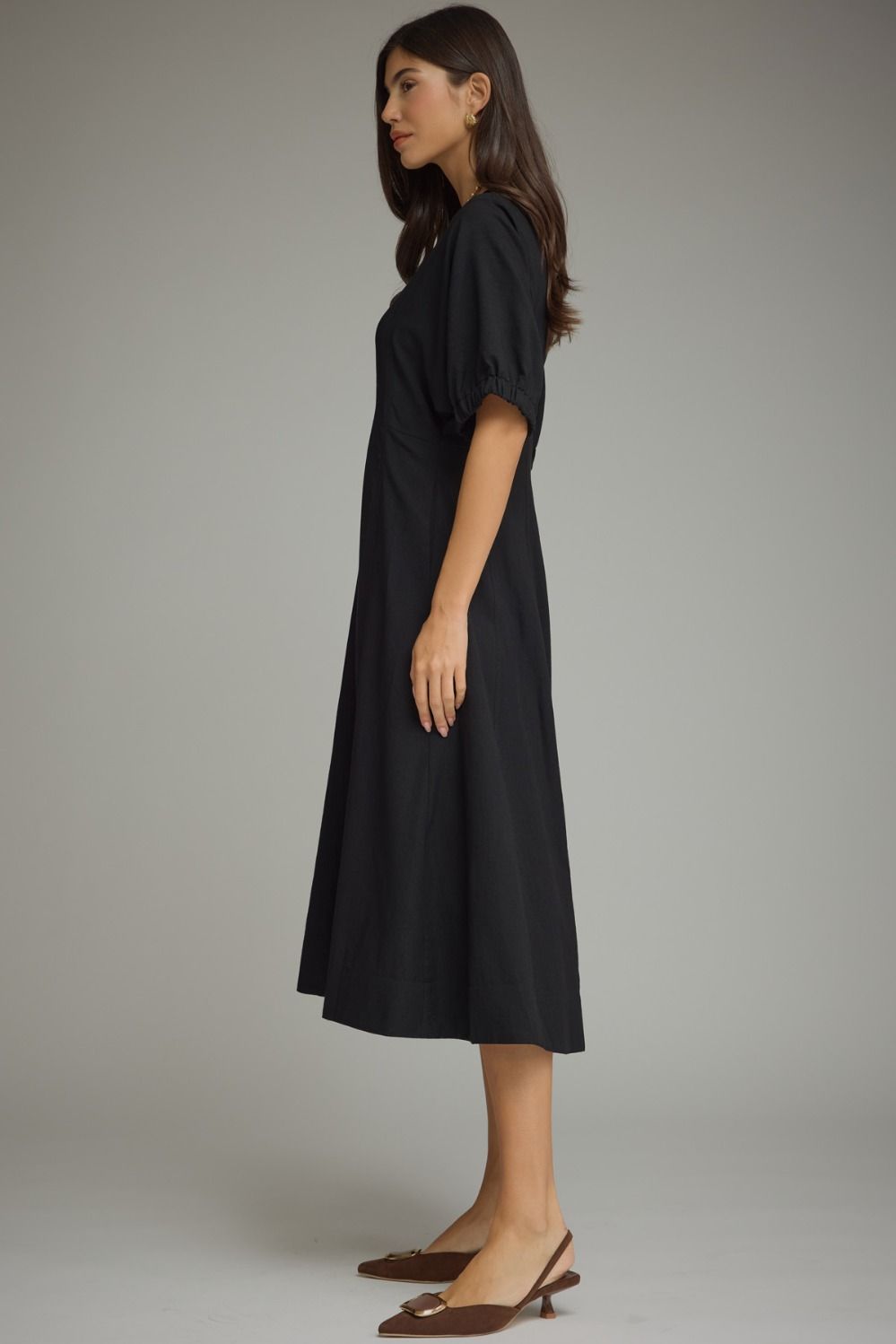 WOMENS BLACK SIDE SEAM DRESS