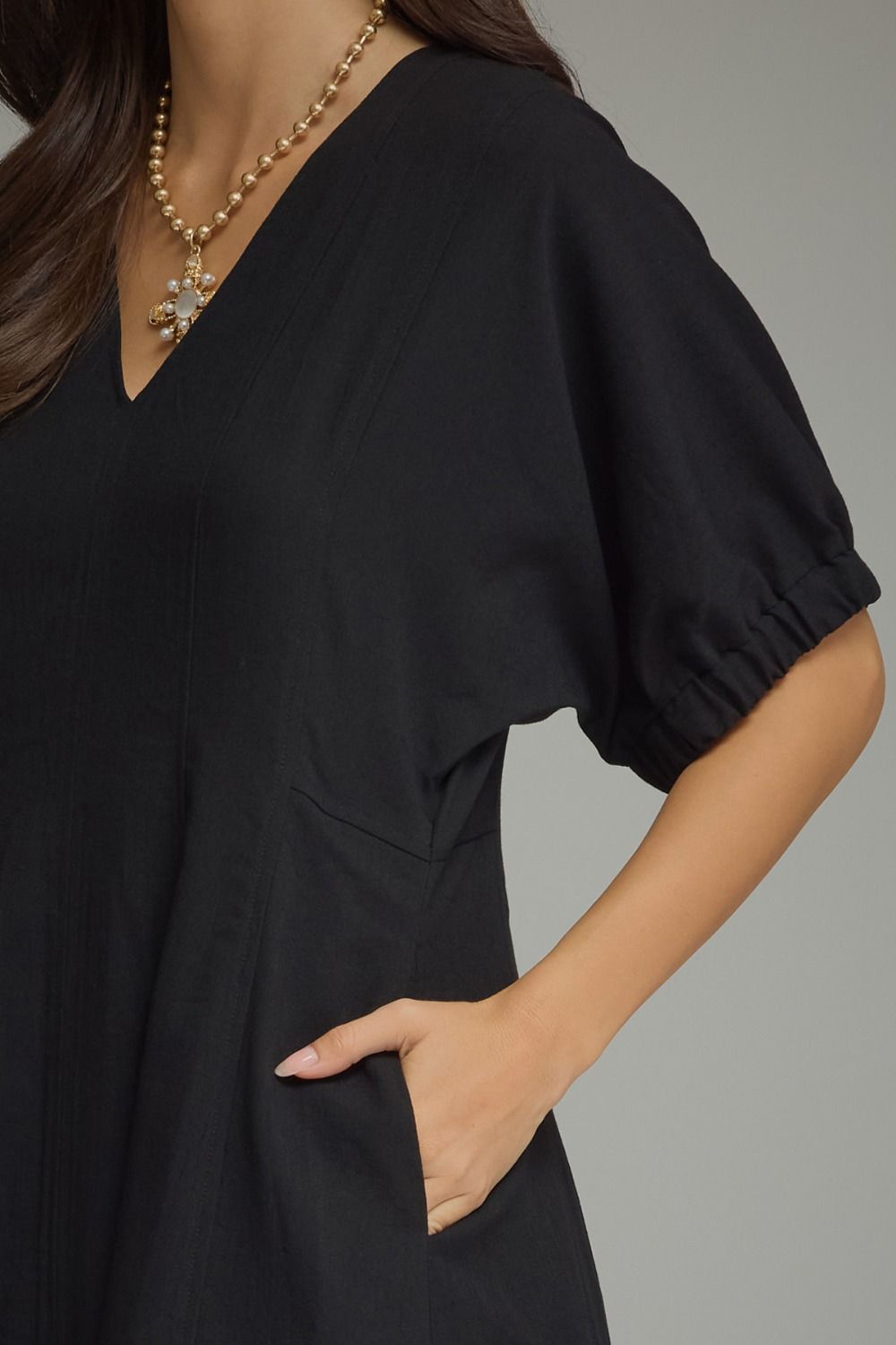 WOMENS BLACK SIDE SEAM DRESS