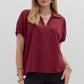 SPLIT COLLAR SLIT HEM TOP
