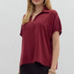 SPLIT COLLAR SLIT HEM TOP