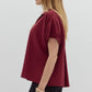 SPLIT COLLAR SLIT HEM TOP