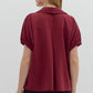 SPLIT COLLAR SLIT HEM TOP