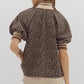 LEOPARD BUBBLE SLEEVE TOP