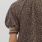 LEOPARD BUBBLE SLEEVE TOP
