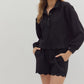 SCALLOP BLACK PULLOVER