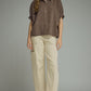 WM COLLAR BROWN SUEDE TOP
