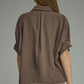 WM COLLAR BROWN SUEDE TOP