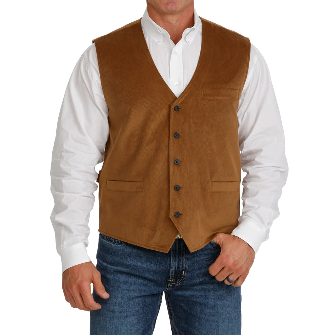 MN BROWN CORDUROY VEST