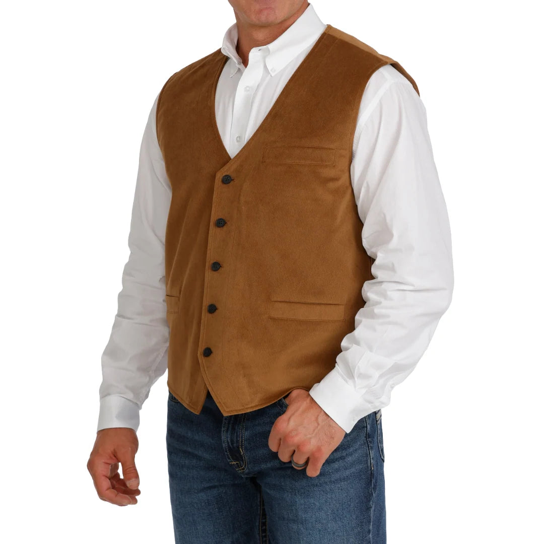 MN BROWN CORDUROY VEST