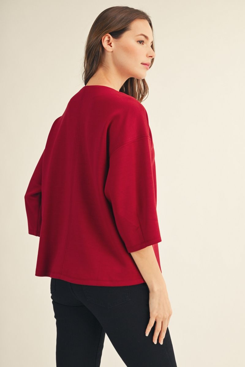 SO SOFT BURGUNDY 3/4 TOP