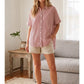 WOVEN BUTTON DOWN RED SS TOP