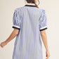 STRIPE SHIFT BLUE DRESS