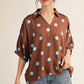 COLLAR POLKA BRN TOP