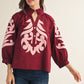 EMBELLISH LUX BURGUNDY TOP