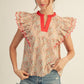 LAYERED CAP SLEEVE RED TOP