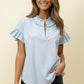 FRILL STRIPE BLUE TOP