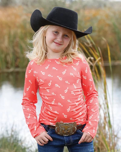GIRL SPUR KNIT LS TOP