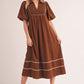 BROWN CONTRAST HEM MIDI