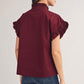 SOLID BURGUNDY WOVEN TOP
