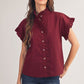 SOLID BURGUNDY WOVEN TOP