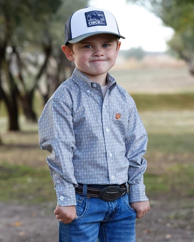 INFANT / TODDLER / BOYS WHITE PRINT LS