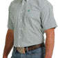 Cinch Mn Green/White Plaid SS