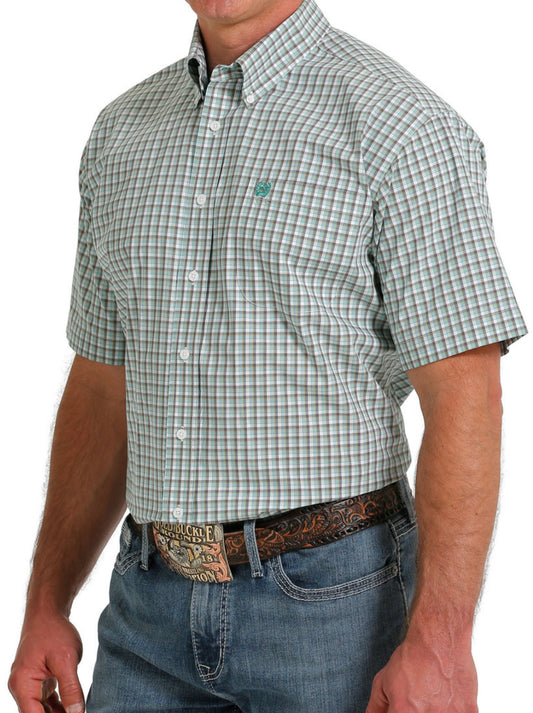 Cinch Mn Green/White Plaid SS