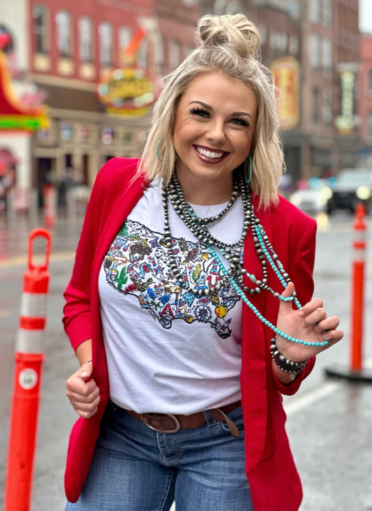 Colorful Iconic USA Tee