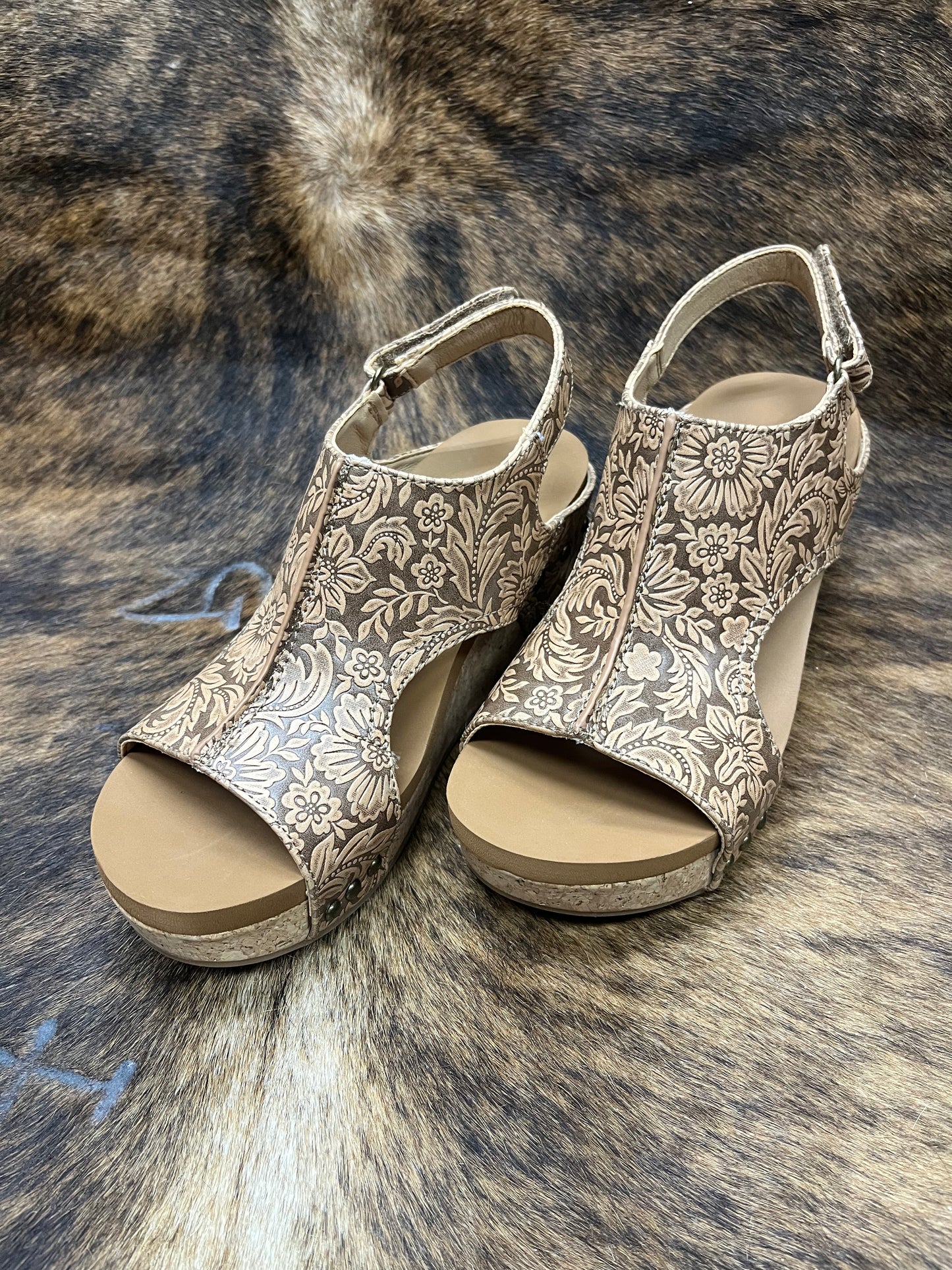 Very G Liberty Tooled Nude Wedge â Stockman's Boutique